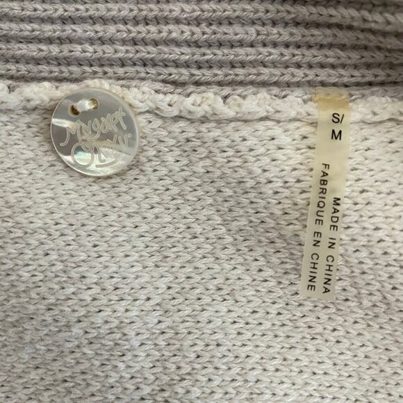 Margaret O'leary Cardigan Sweater Womens Size S/M Gray Striped Fringe - Picture 4 of 12